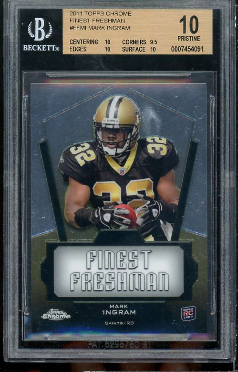 Mark Ingram Rookie 2011 Topps Chrome Finest Freshman #FF-MI (PRISTINE) BGS 10 Image 1