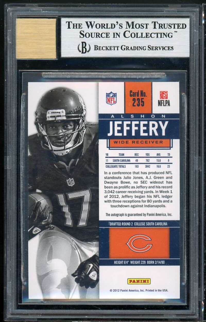 Alshon Jeffery Rookie 2012 Panini Contenders Autograph #235a BGS 9 (9 9 9 9.5) Image 2