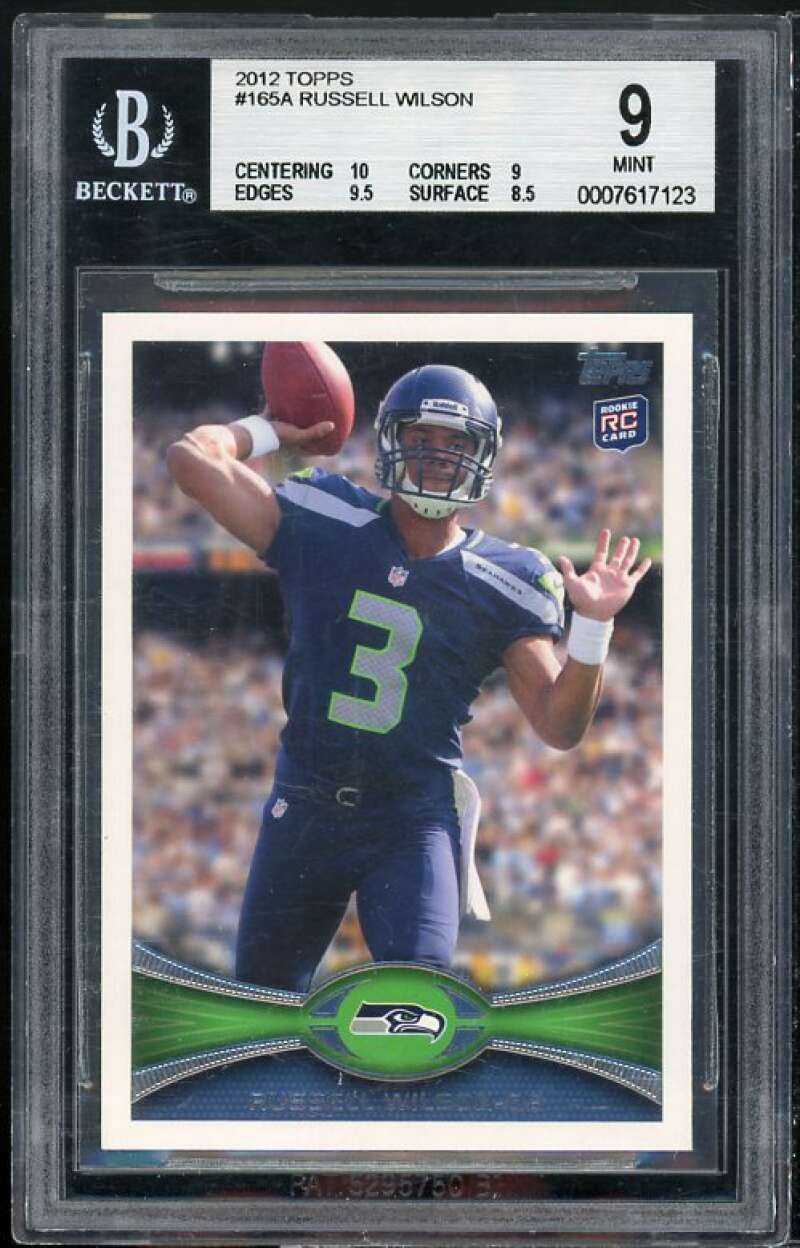 Russell Wilson Rookie Card 2012 Topps #165 BGS 9 (10 9 9.5 8.5) Image 1