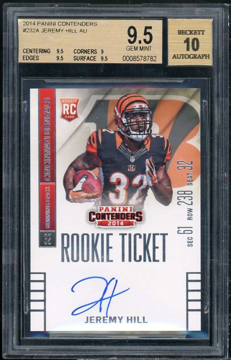 Jeremy Hill Rookie Card 2014 Panini Contenders Autograph #232 BGS 9.5 Image 1