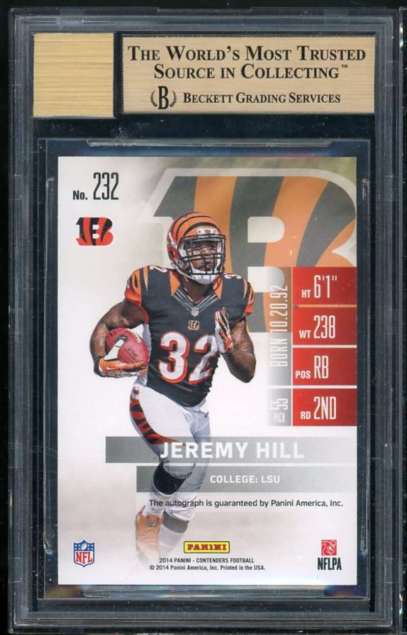 Jeremy Hill Rookie Card 2014 Panini Contenders Autograph #232 BGS 9.5 Image 2