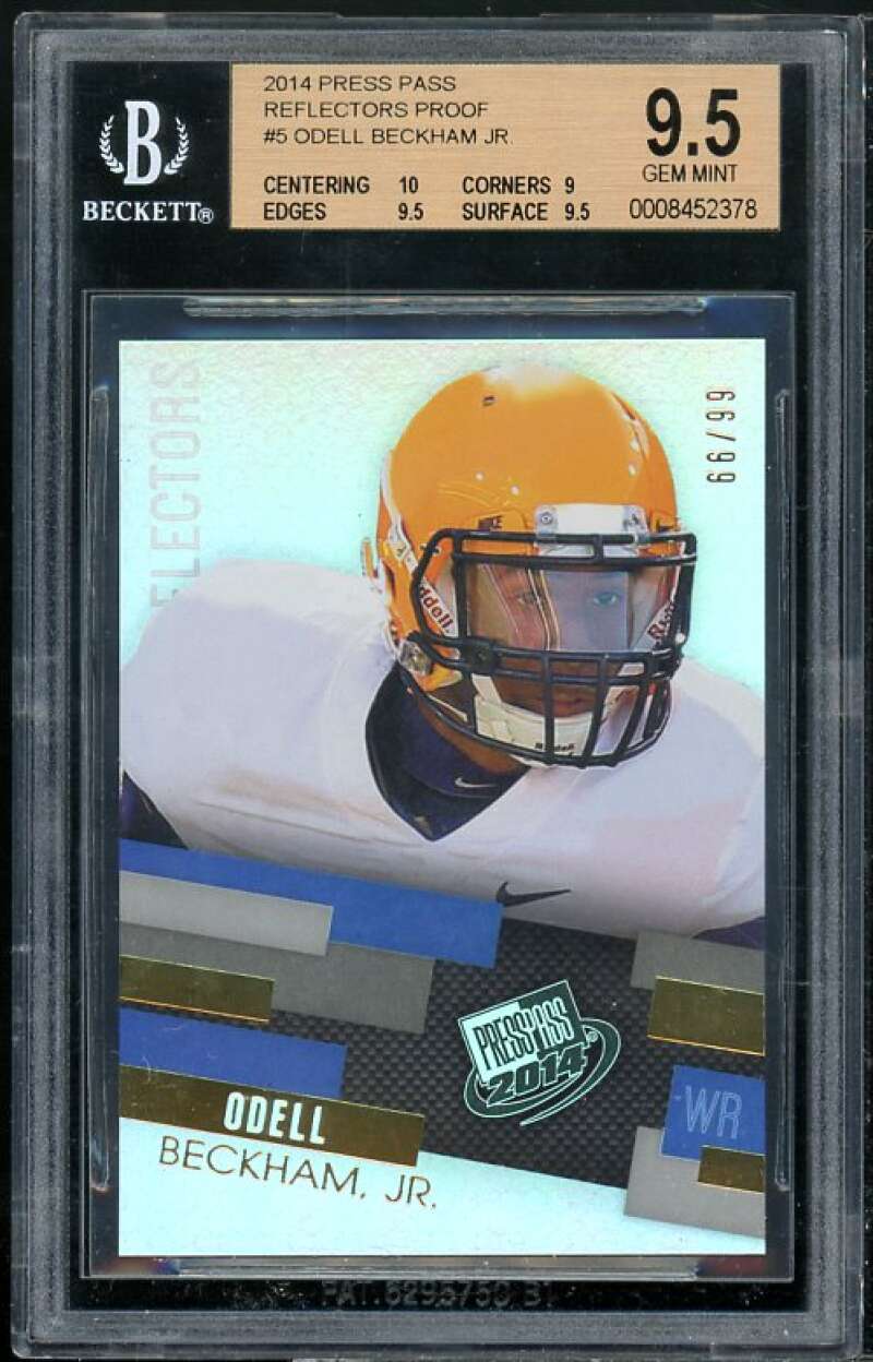 Odell Beckham Jr. Rookie Card 2014 Press Pass Reflectors Proof #5 BGS 9.5 Image 1