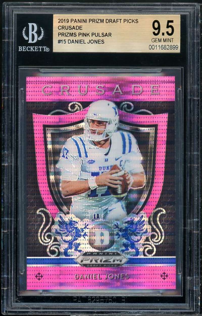 Daniel Jones Rookie 2019 Panini Prizm DP Crusade Prizms Pink Pulsar #15 BGS 9.5 Image 1