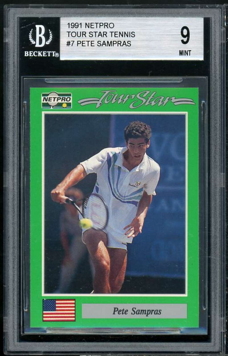 Pete Sampras Rookie Card 1991 Netpro Tour Star Tennis #7 BGS 9 (9 9 9 8.5) Image 1