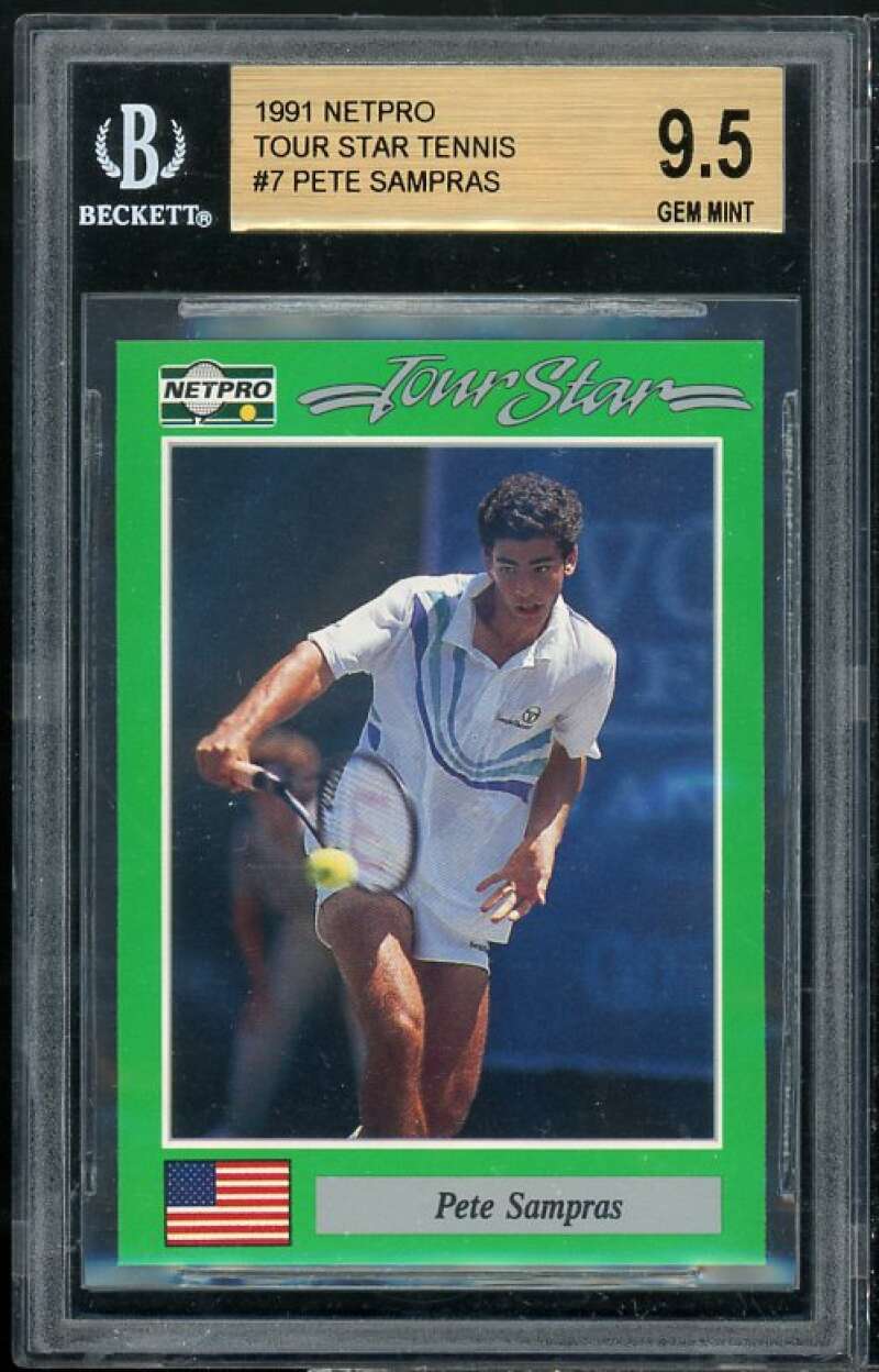 Pete Sampras Rookie Card 1991 Netpro Tour Star Tennis #7 BGS 9.5 (10 9.5 9.5 9) Image 1