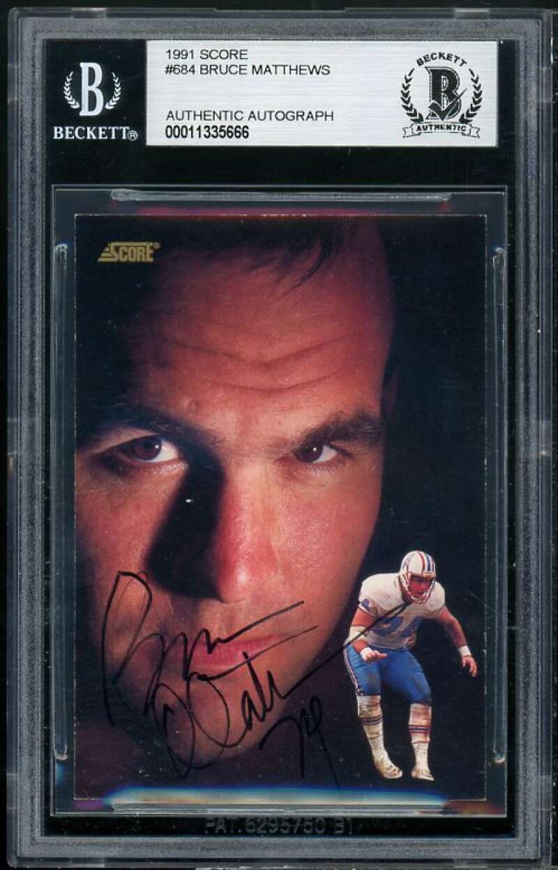 Bruce Matthews Card 1991 Score Dream Team Authentic Autograph #684 BGS Image 1