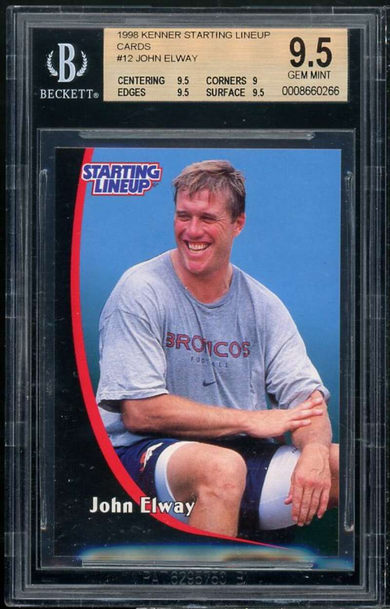 John Elway Card 1996 Kenner Starting Lineup Cards #12 (pop 1) BGS 9.5 Image 1