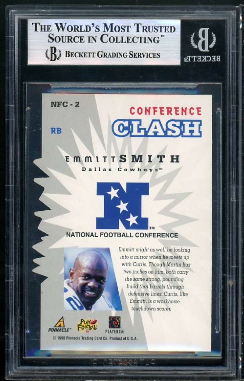 Emmitt Smith 1998 Pinnacle Inside Conference Clash Test Issue #nfc2 BGS 8.5 Image 2