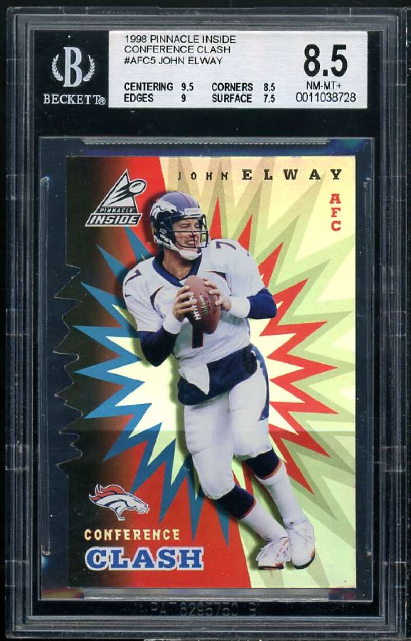 John Elway Card 1998 Pinnacle Inside Conference Clash Test Issue #nfc5 BGS 8.5 Image 1