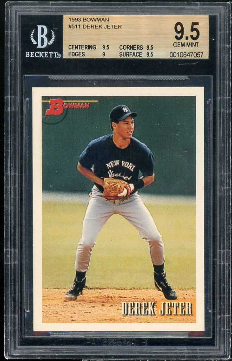 Derek Jeter Rookie Card 1993 Bowman #511 BGS 9.5 (9.5 9.5 9 9.5) Image 1