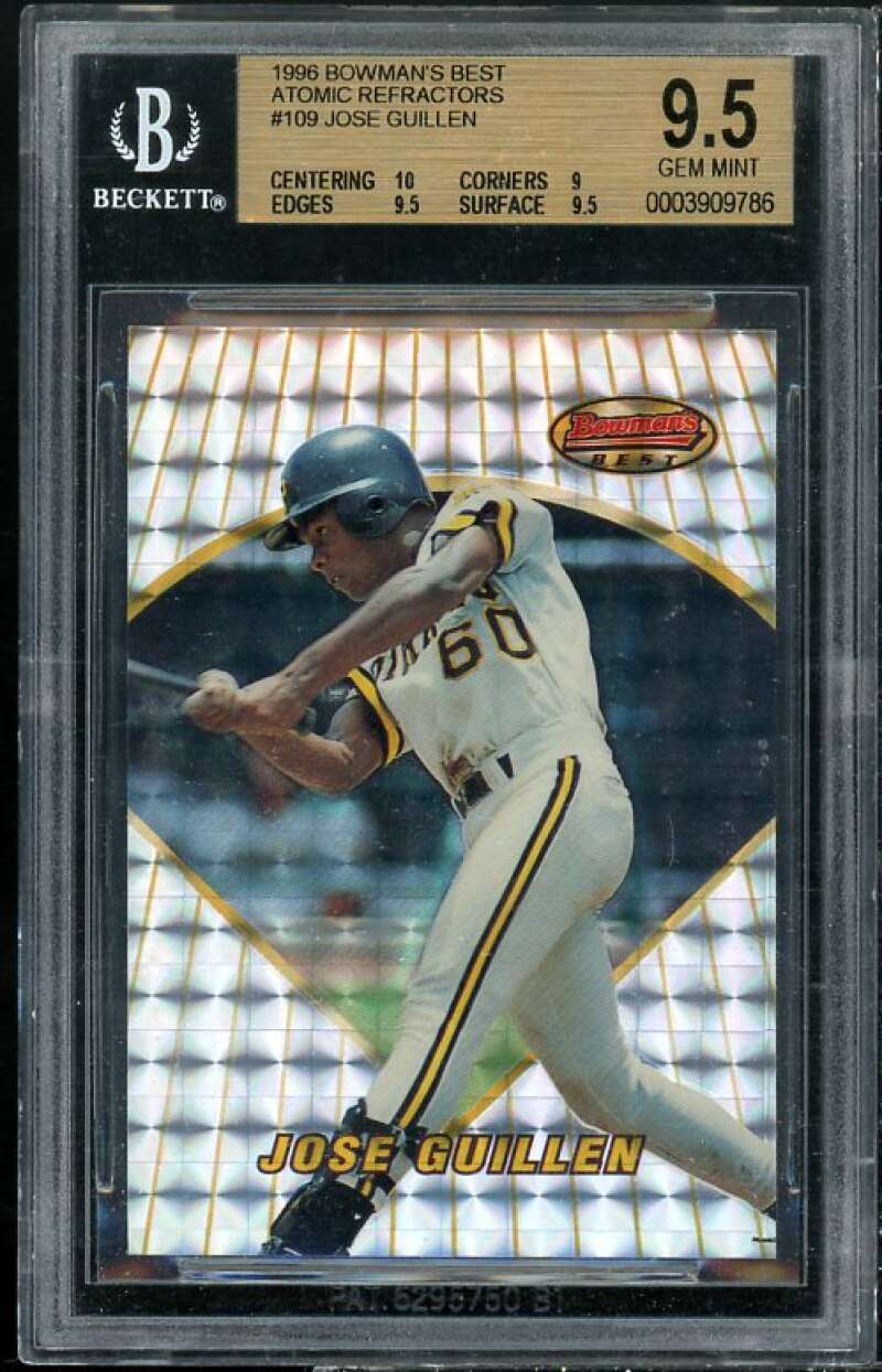 Jose Guillen Rookie Card 1996 Bowman's Best Atomic Refractors #109 BGS 9.5 Image 1