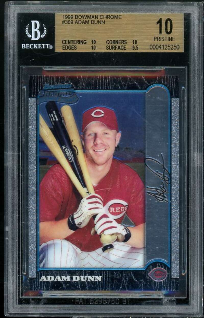 Adam Dunn Rookie Card 1999 Bowman Chrome #369 (PRISTINE) BGS 10 Image 1