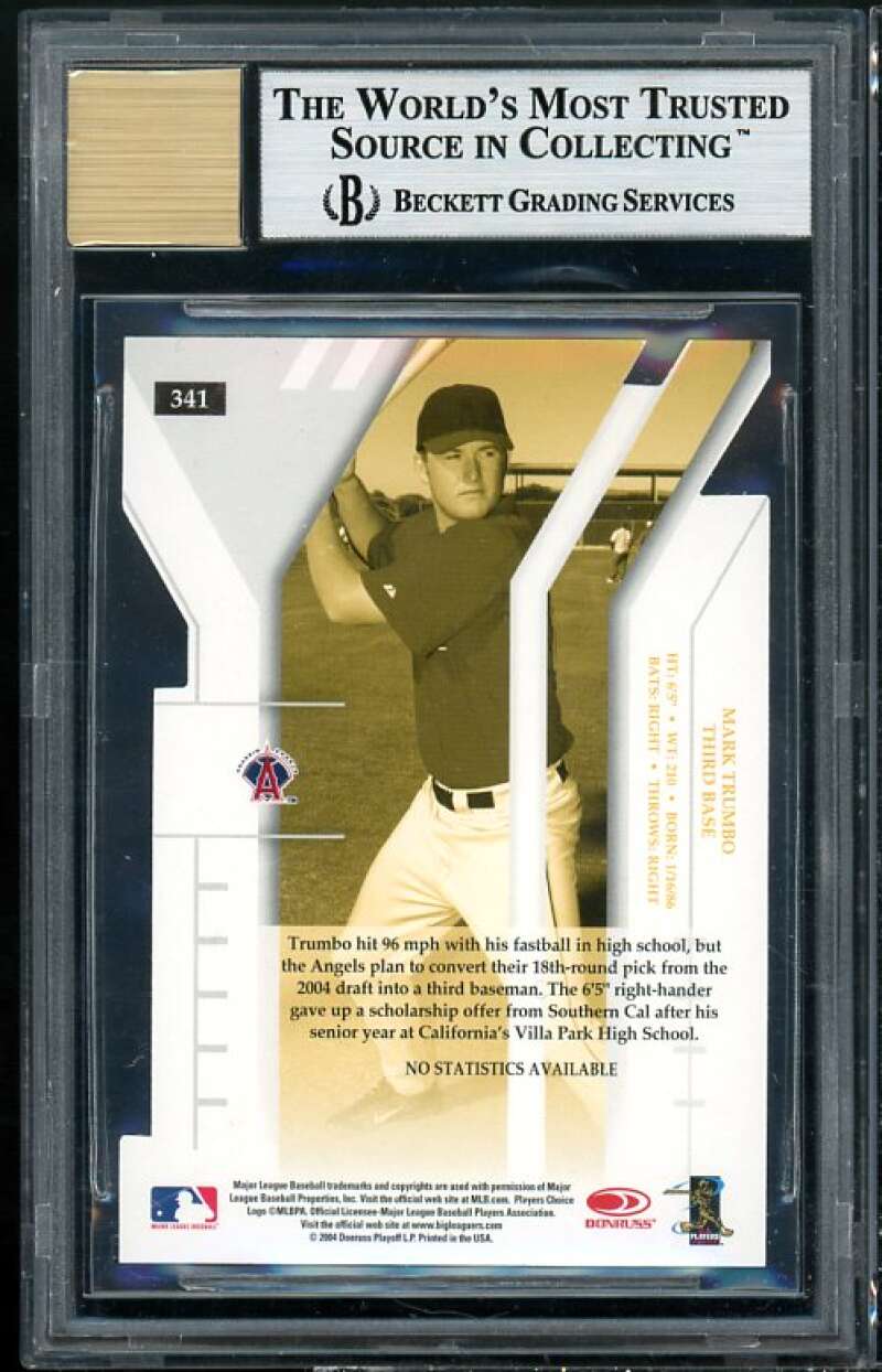 Mark Trumbo Rookie 2004 Elite Extra Edition Signature Status Gold #341 BGS 9 Image 2