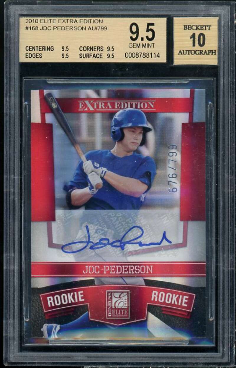 Joc Pederson Rookie Card 2010 Elite Extra Edition Signature #168 BGS 9.5 Image 1