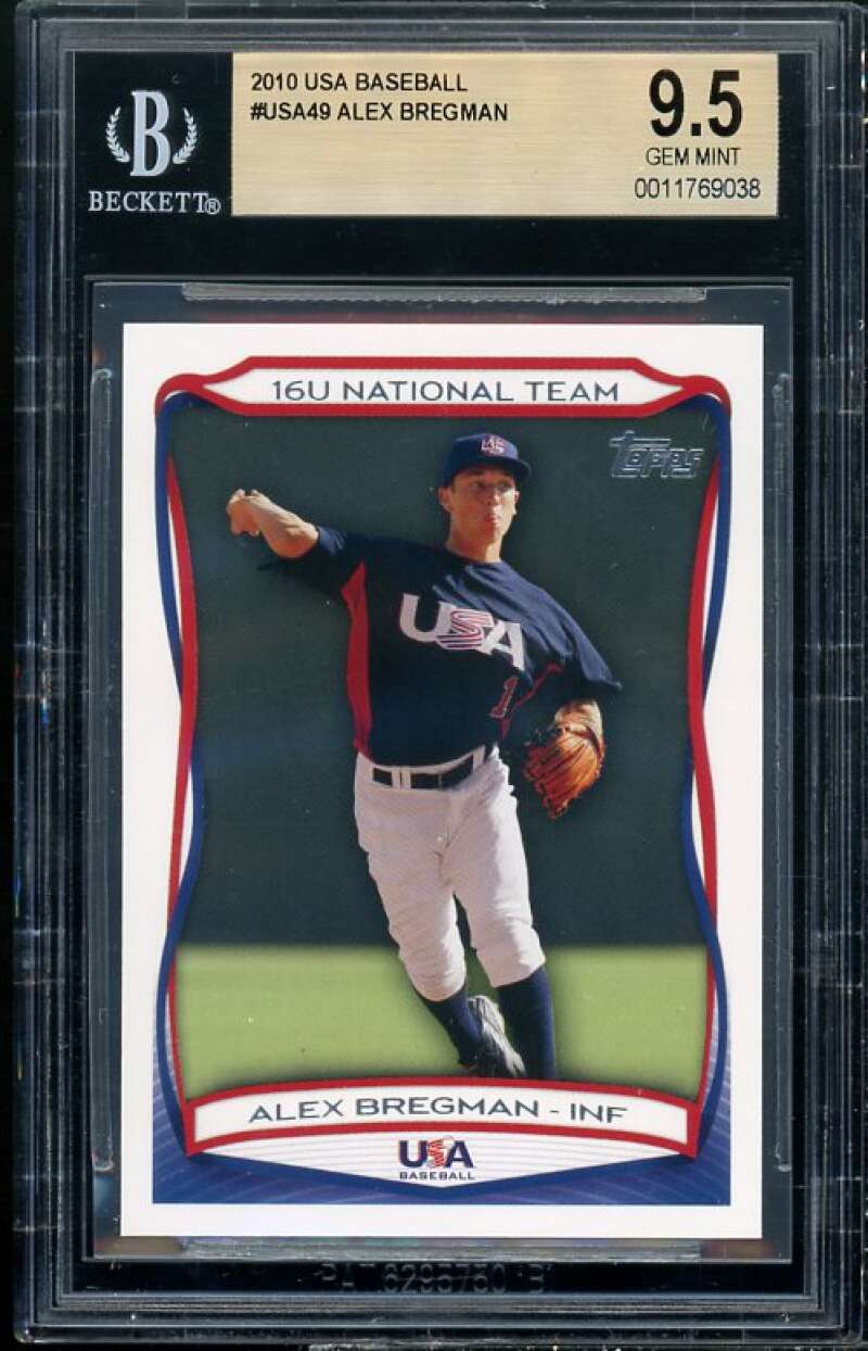 Alex Bregman Rookie Card 2010 USA Baseball #USA-49 BGS 9.5 Image 1