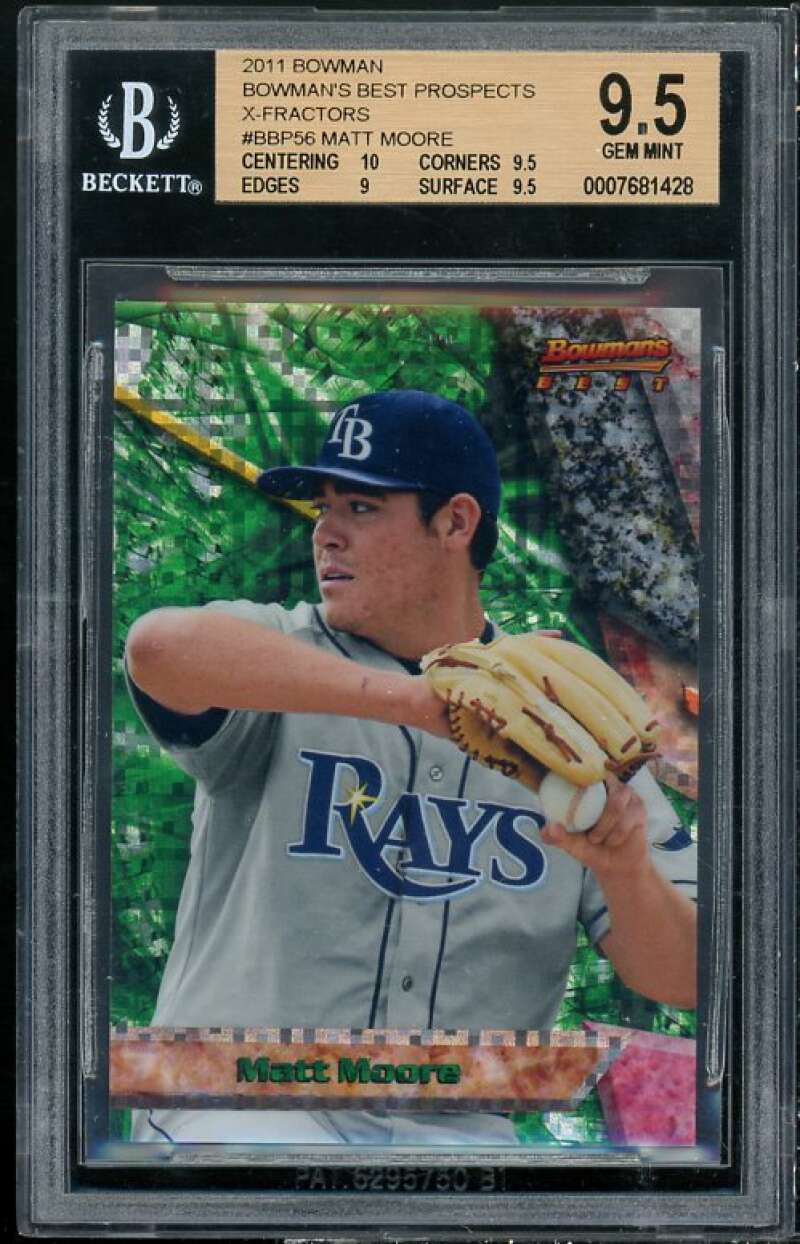 Matt Moore Rookie 2011 Bowman Bowman's Best Prospects X-Fractors #BBP56 BGS 9.5 Image 1