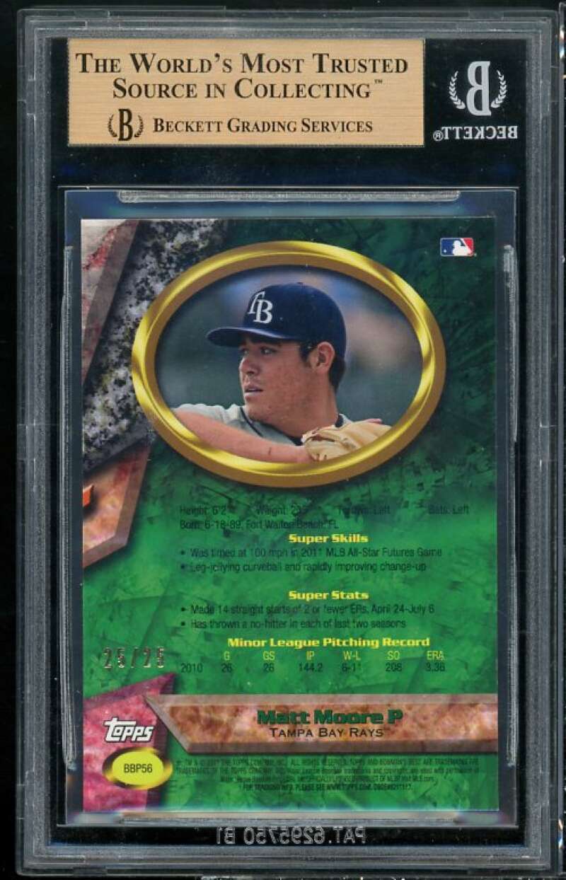 Matt Moore Rookie 2011 Bowman Bowman's Best Prospects X-Fractors #BBP56 BGS 9.5 Image 2