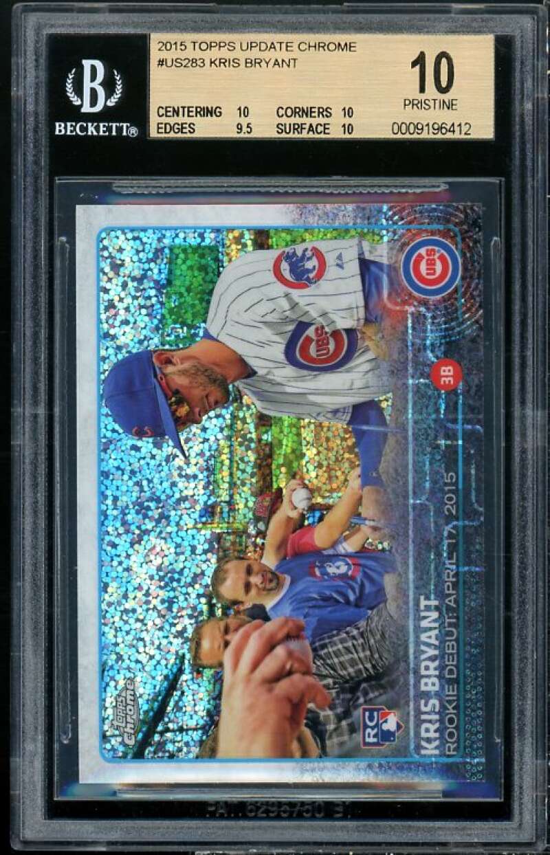 Kris Bryant Rookie Card 2015 Topps Update Chrome #us283 (PRISTINE) BGS 10 Image 1