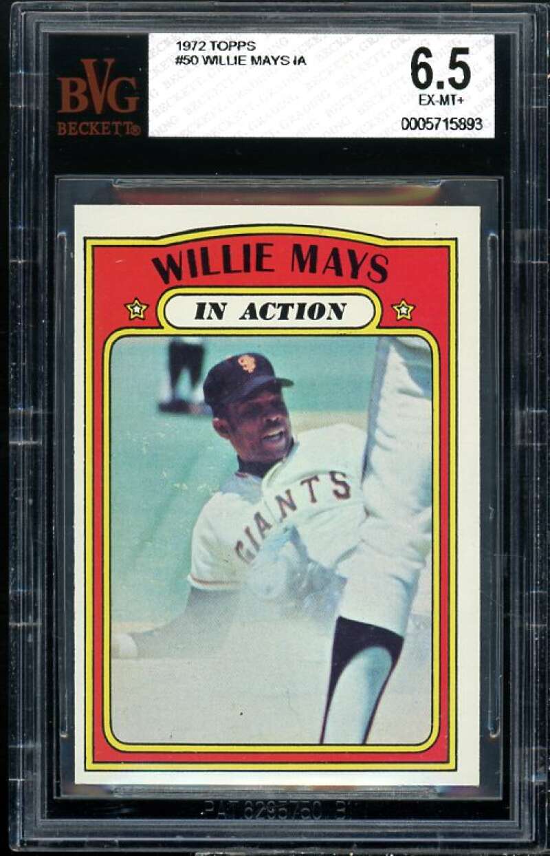 Willie Mays IA Card 1972 Topps #50 BGS BVG 6.5 Image 1