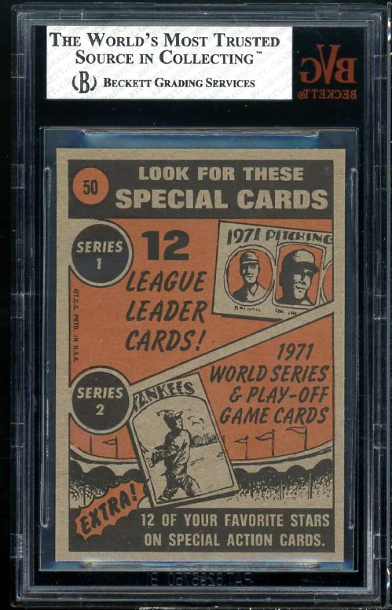 Willie Mays IA Card 1972 Topps #50 BGS BVG 6.5 Image 2