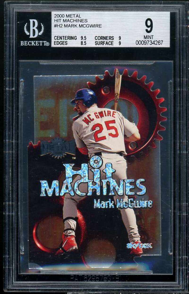 Mark Mcgwire Card 2000 Metal Hit Machines #h2 (pop 2) BGS 9 (9.5 9 8.5 9) Image 1