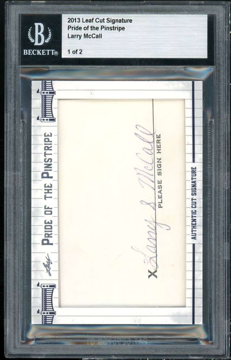 Lacy McCall 2013 Leaf Cut Signature Pride Of The Pinstripe (1 of 2) BGS Image 1