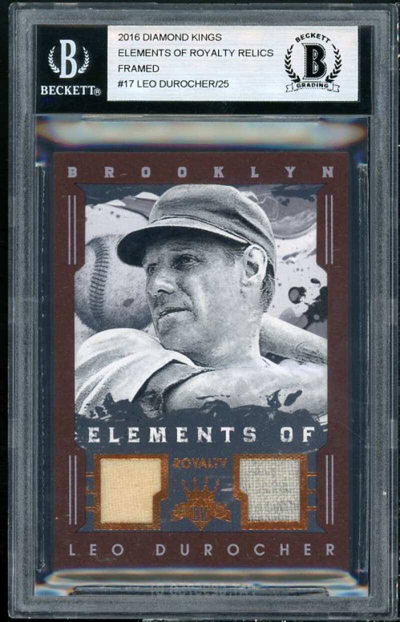 Leo Durocher Card 2016 Diamond Kings Elements Of Royalty Relics Framed #17 BGS Image 1