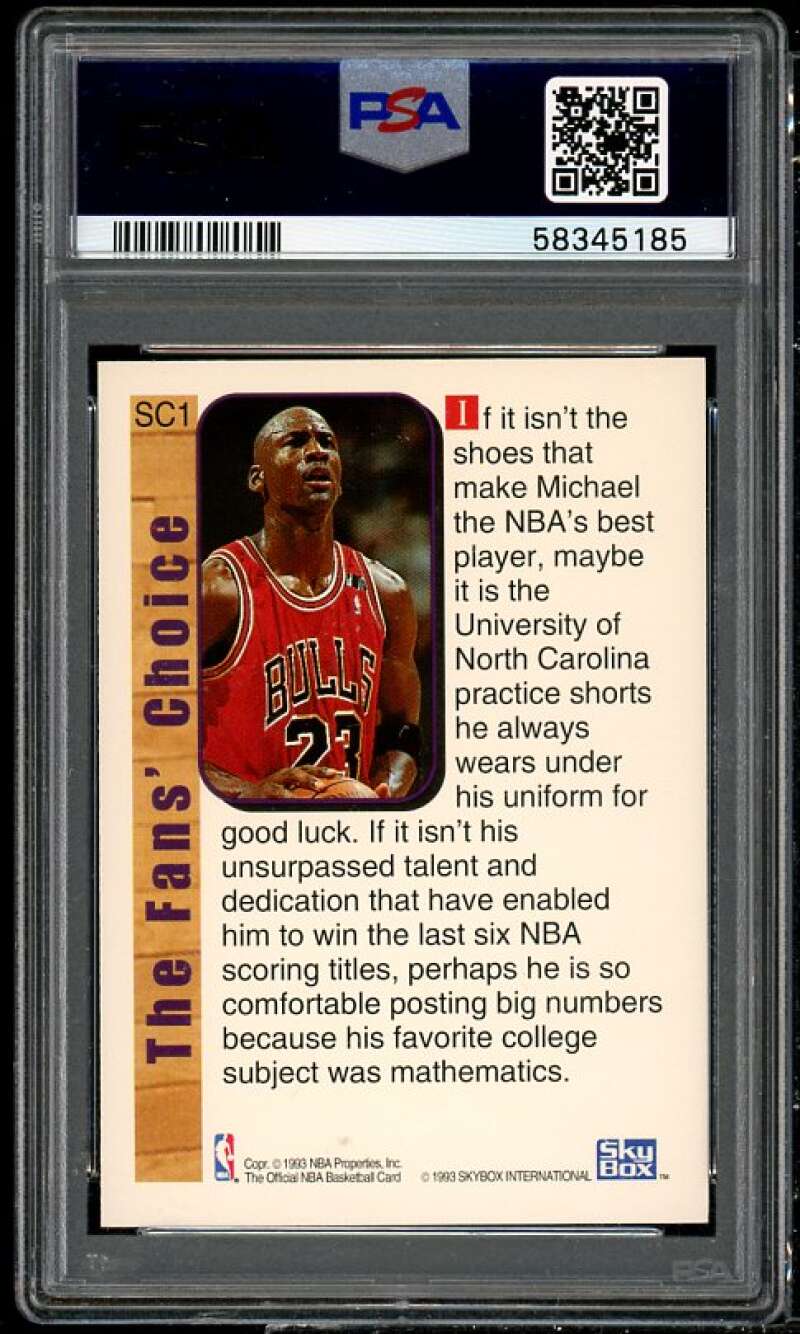 Michael Jordan Card 1992-93 Hoops Supreme Court #SC1 PSA 7 Image 2