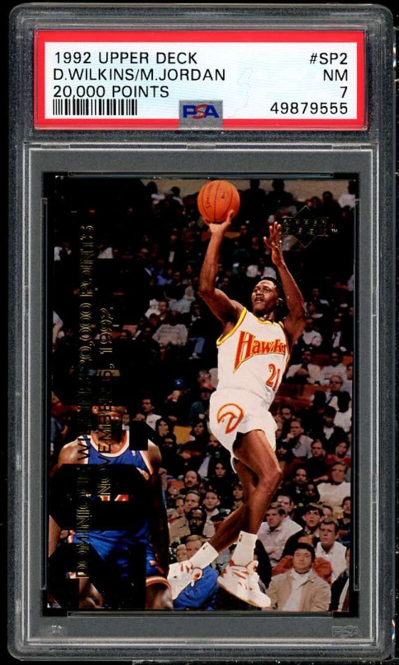 Michael Jordan Card 1992-93 Upper Deck 20,000 Points w/Dominique Wilkins PSA 7 Image 1