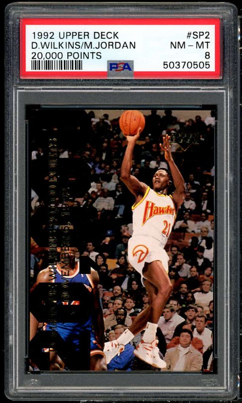 Michael Jordan Card 1992-93 Upper Deck 20,000 Points w/Dominique Wilkins PSA 8 Image 1