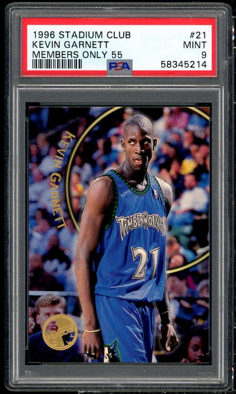 Kevin Garnett Card 1996-97 Stadium Club Members Only 55 #21 PSA 9 Image 1