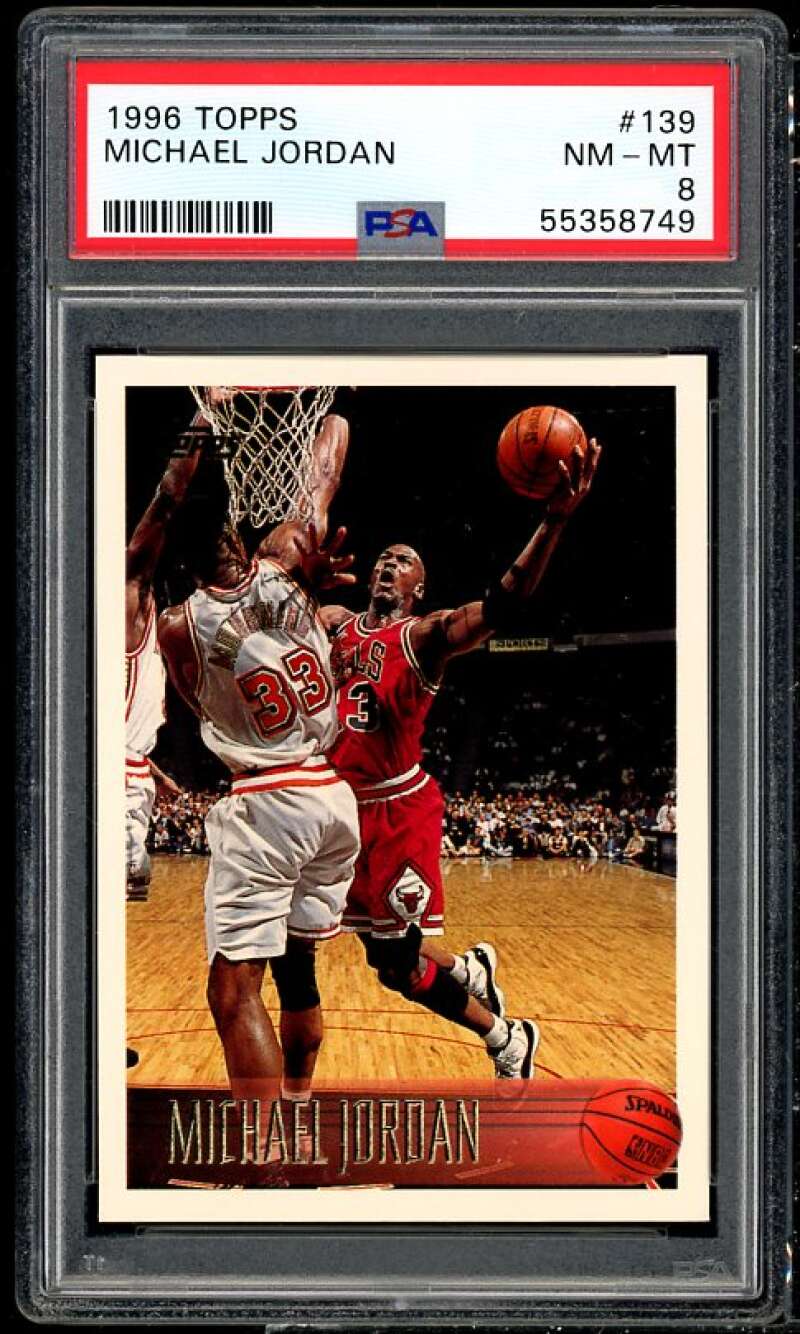 Michael Jordan Card 1996-97 Topps #139 PSA 8 Image 1