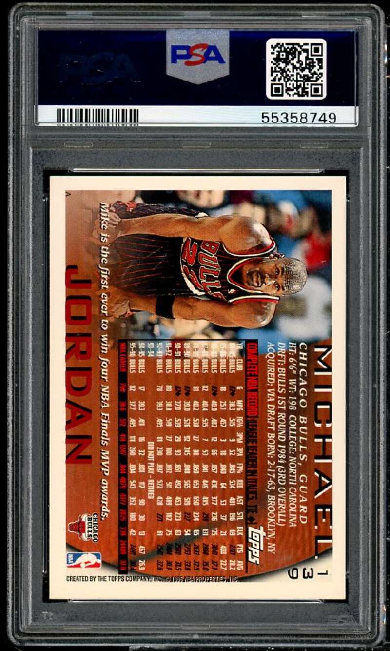 Michael Jordan Card 1996-97 Topps #139 PSA 8 Image 2