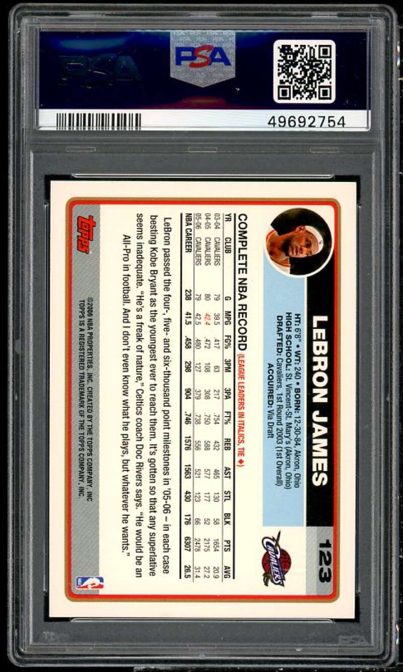 LeBron James Card 2006-07 Topps #123 PSA 8 Image 2