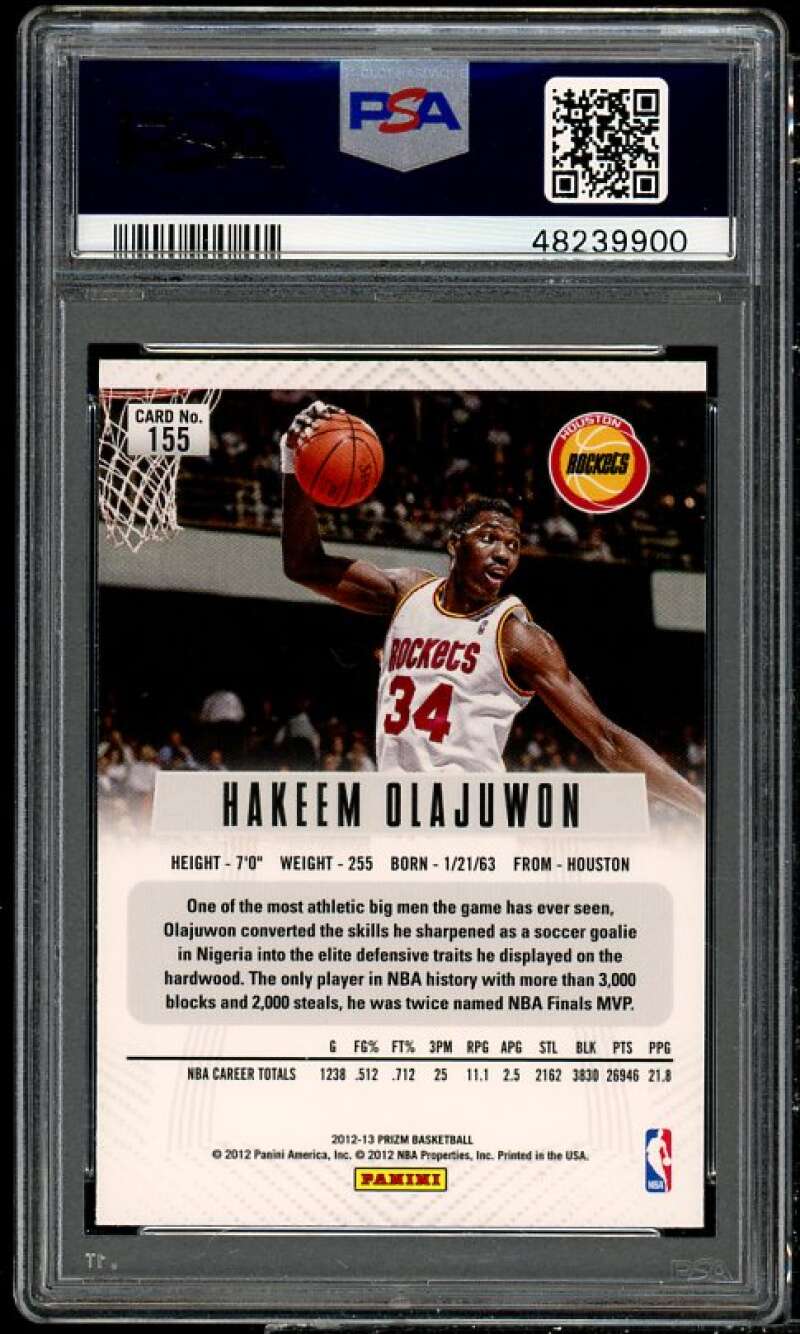 Akeem Olajuwon Card 2012-13 Panini Prizm #155 PSA 9 Image 2