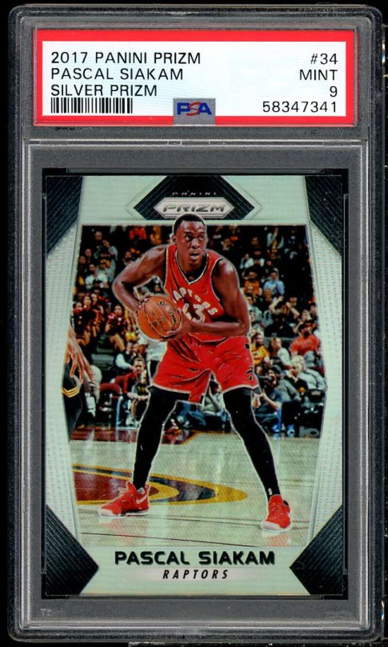 Pascal Siakam Card 2017-18 Panini Prizm Silver Prizm #34 PSA 9 Image 1