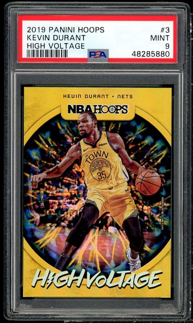 Kevin Durant Card 2019-20 Panini Hoops High Voltage #3 PSA 9 Image 1