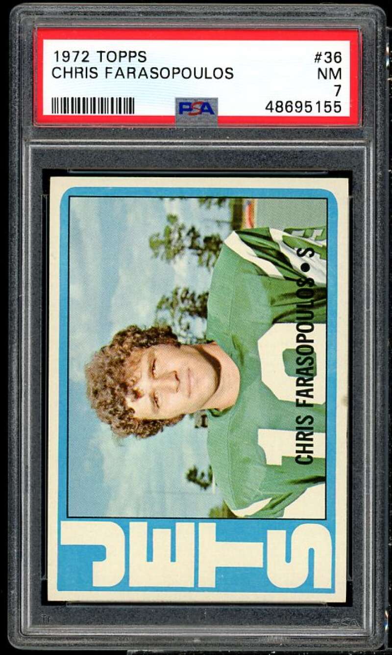 Chris Farasopoulos Rookie Card 1972 Topps #36 PSA 7 Image 1