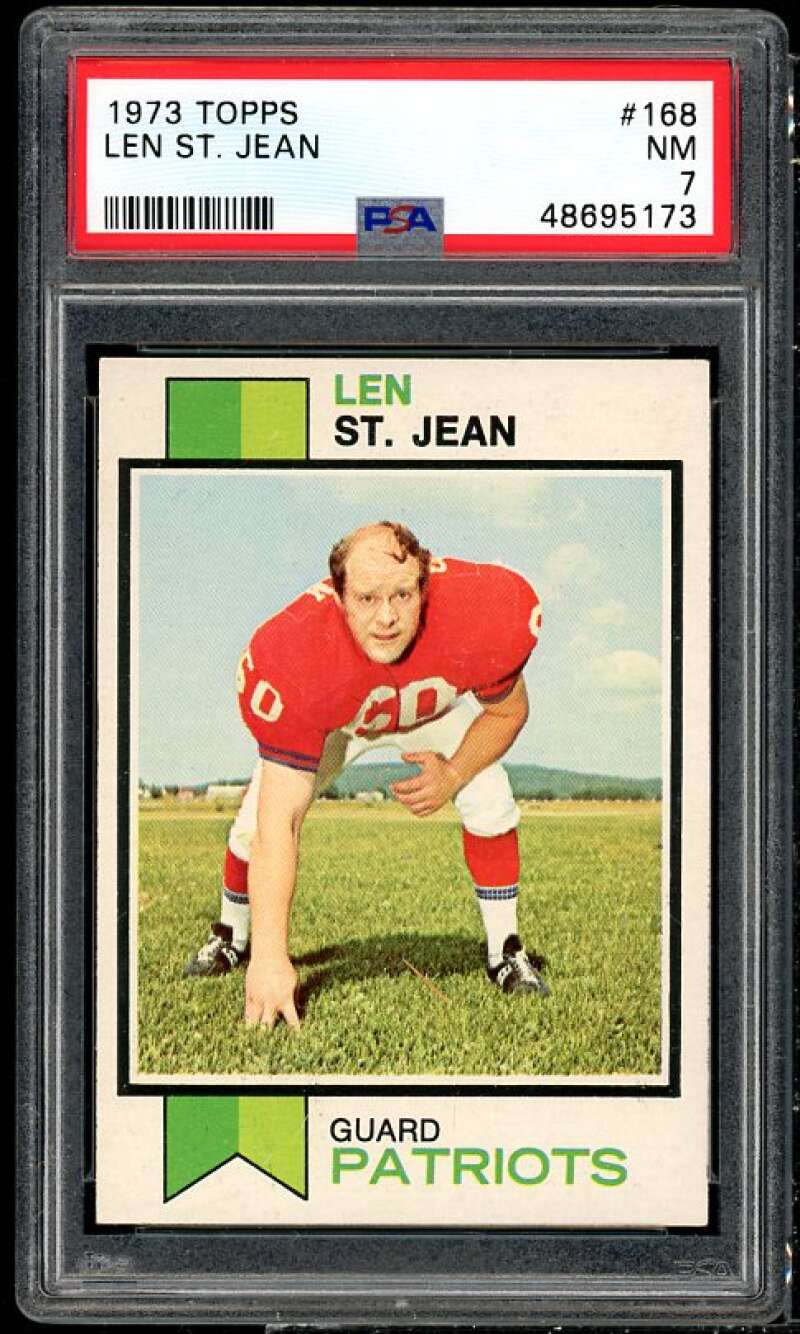 Len St. Jean Card 1973 Topps #168 PSA 7 Image 1