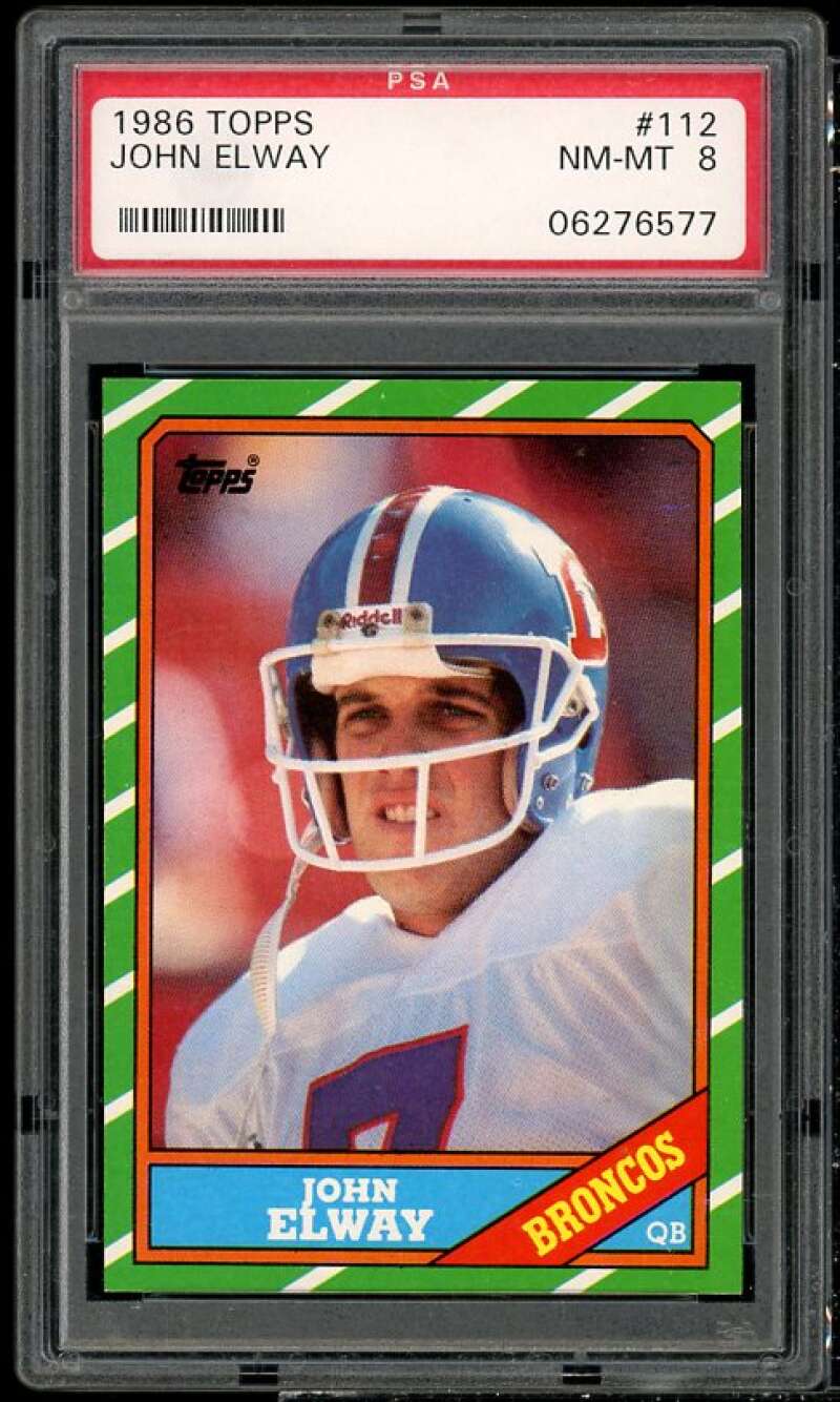 John Elway Card 1986 Topps #112 PSA 8 Image 1