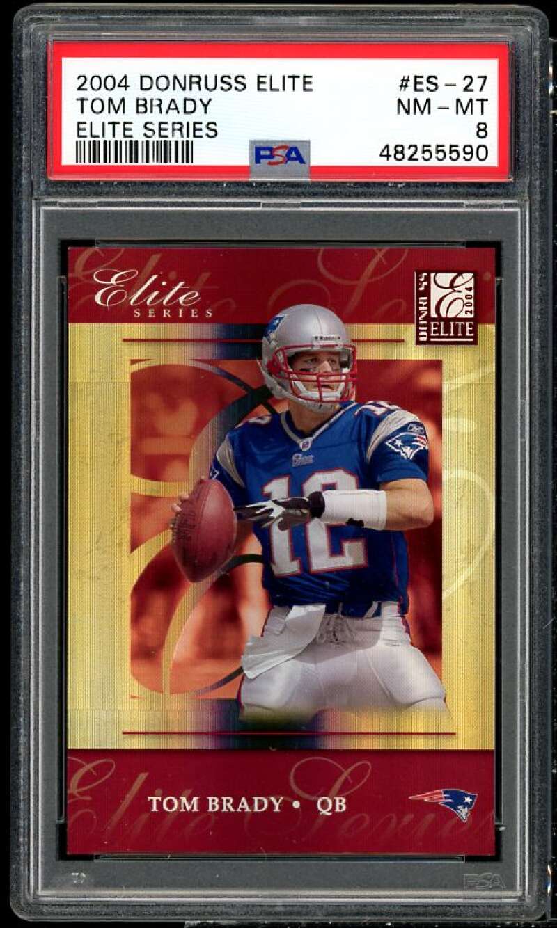 Tom Brady Card 2004 Donruss Elite Series #ES-27 PSA 8 Image 1