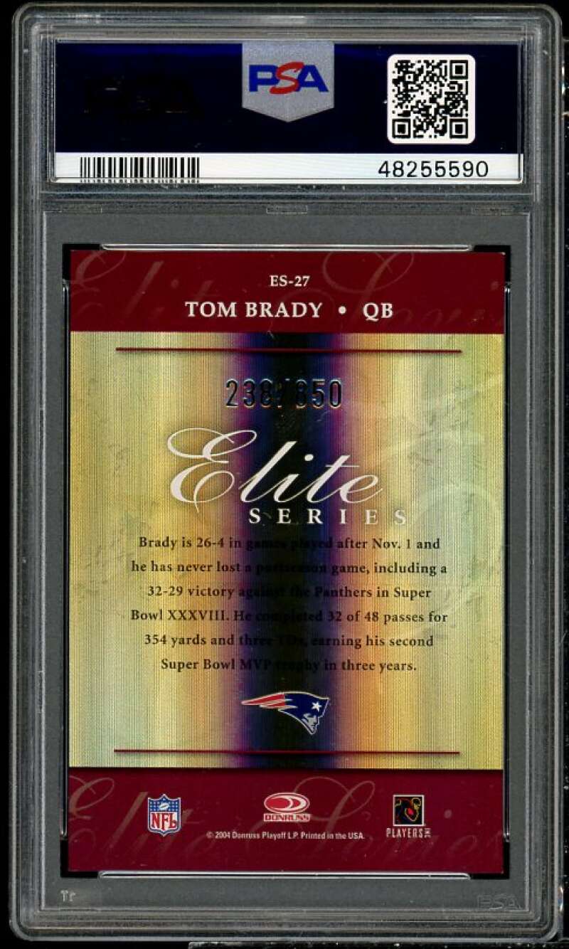 Tom Brady Card 2004 Donruss Elite Series #ES-27 PSA 8 Image 2