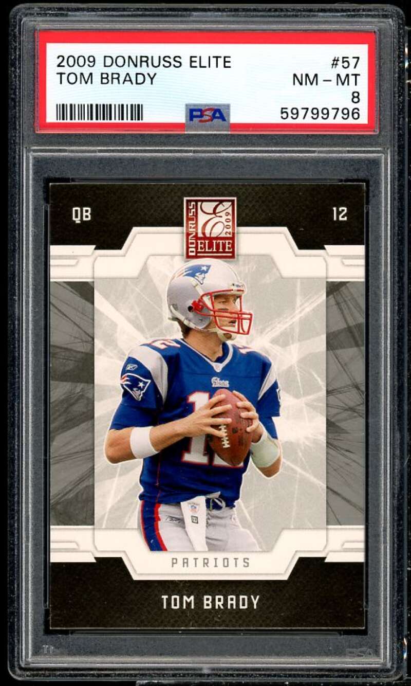 Tom Brady Card 2009 Donruss Elite #57 PSA 8 Image 1