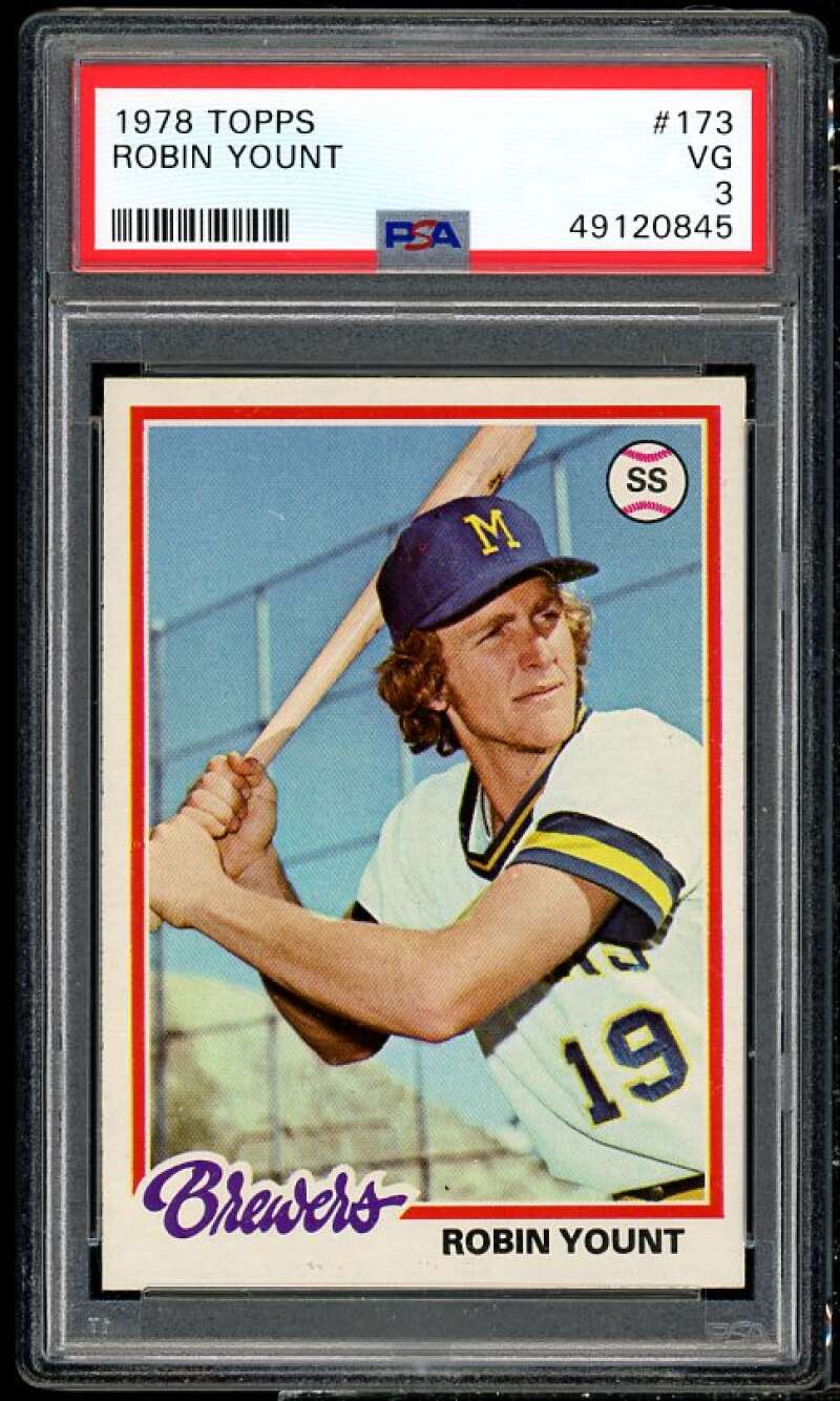 Robin Yount Card 1978 Topps #173 PSA 3 Image 1