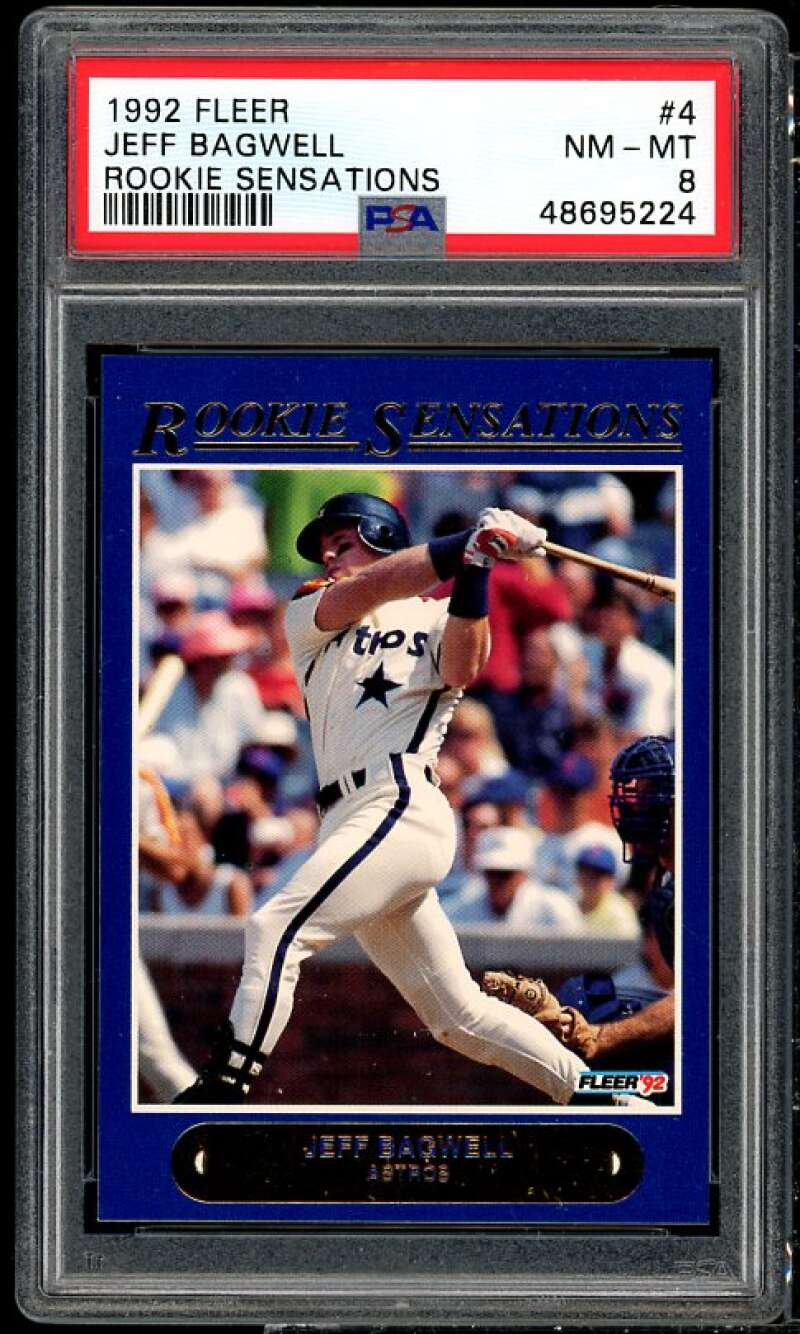 Jeff Bagwell Card 1992 Fleer Rookie Sensations #4 PSA 8 Image 1