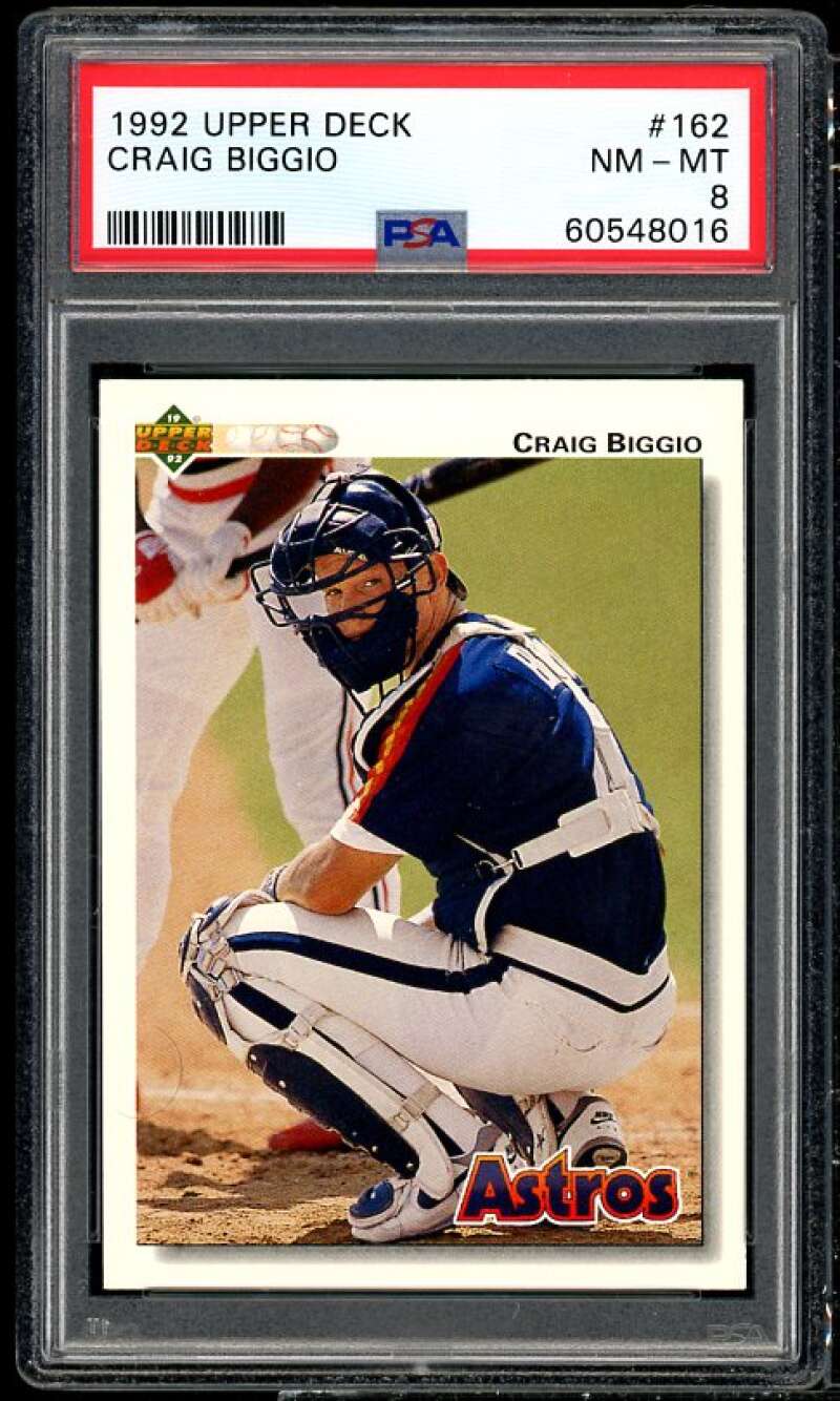 Craig Biggio Card 1992 Upper Deck #162 PSA 8 Image 1