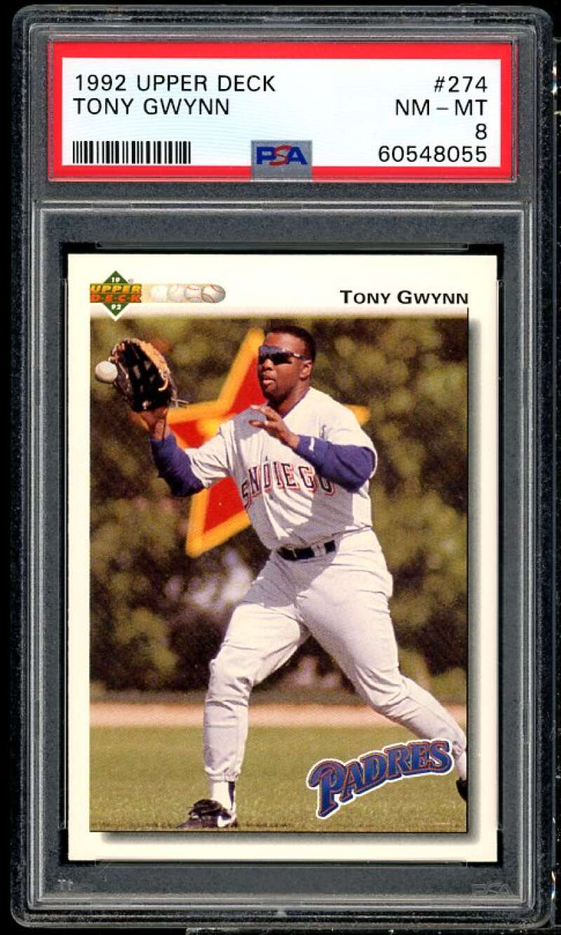 Tony Gwynn Card 1992 Upper Deck #274 PSA 8 Image 1