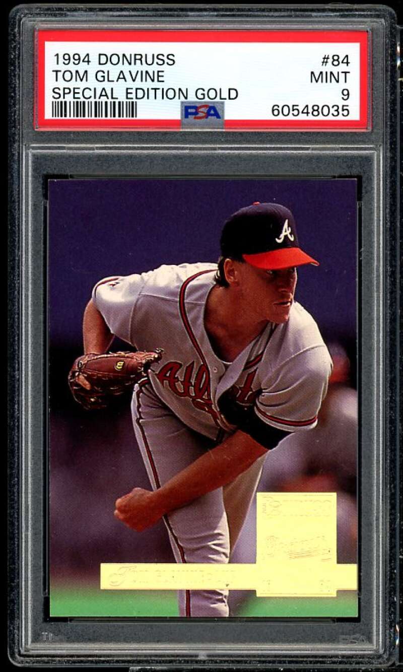 Tom Glavine Card 1994 Donruss Special Edition Gold #84 PSA 9 Image 1