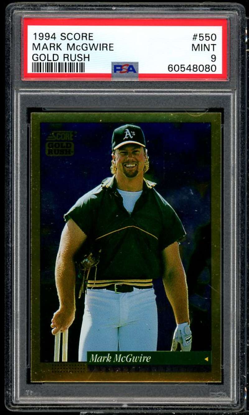 Mark McGwire Card 1994 Score Gold Rush #550 PSA 9 Image 1