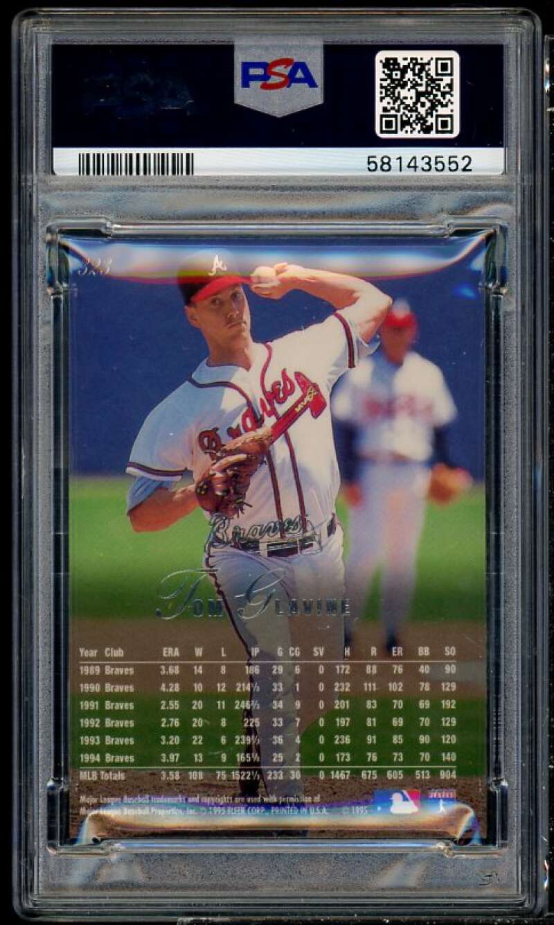 Tom Glavine Card 1995 Flair #323 PSA 9 Image 2